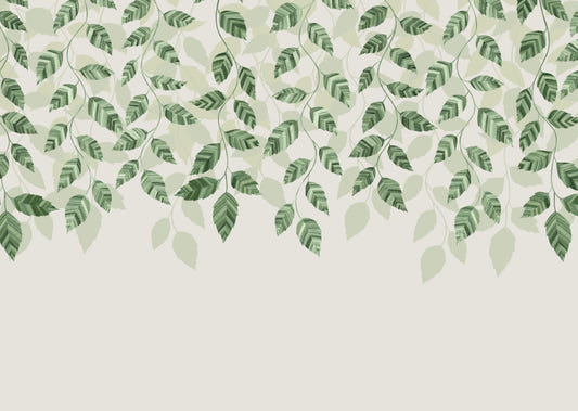 Green pothos leaves Wall Mural