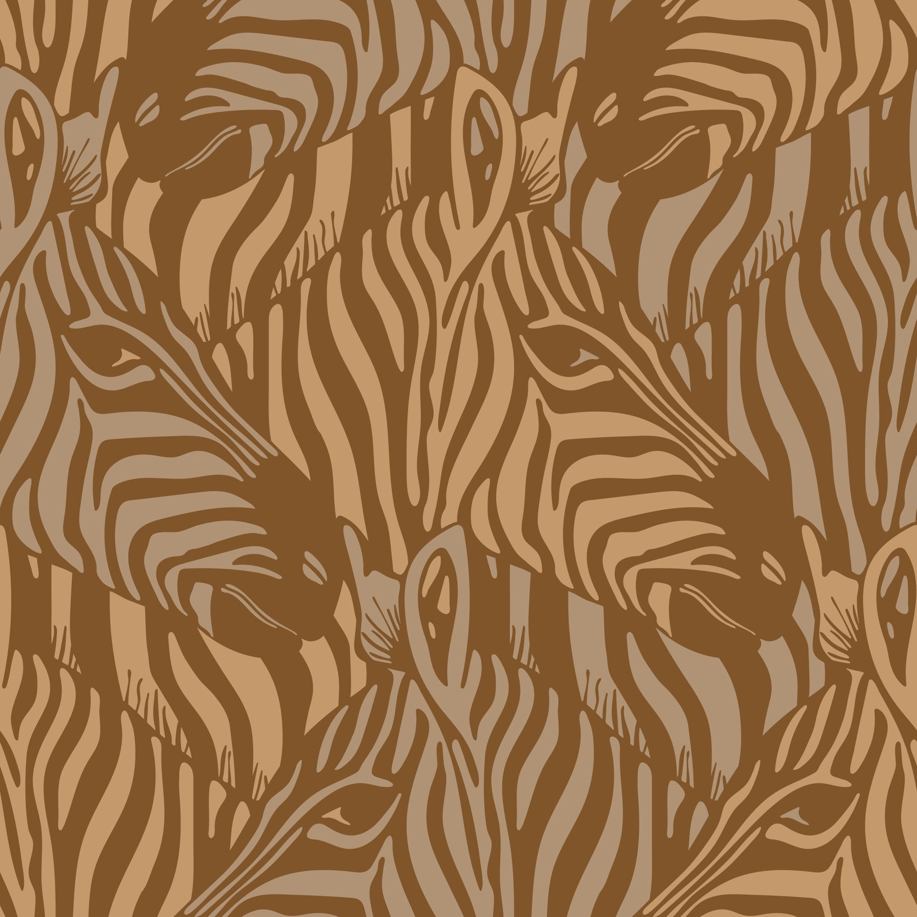 Strisce di animali selvatici zebra mandria selvatica a sabbia neutra calda a sabbia marrone fulmine⁠ in your room — zoomed