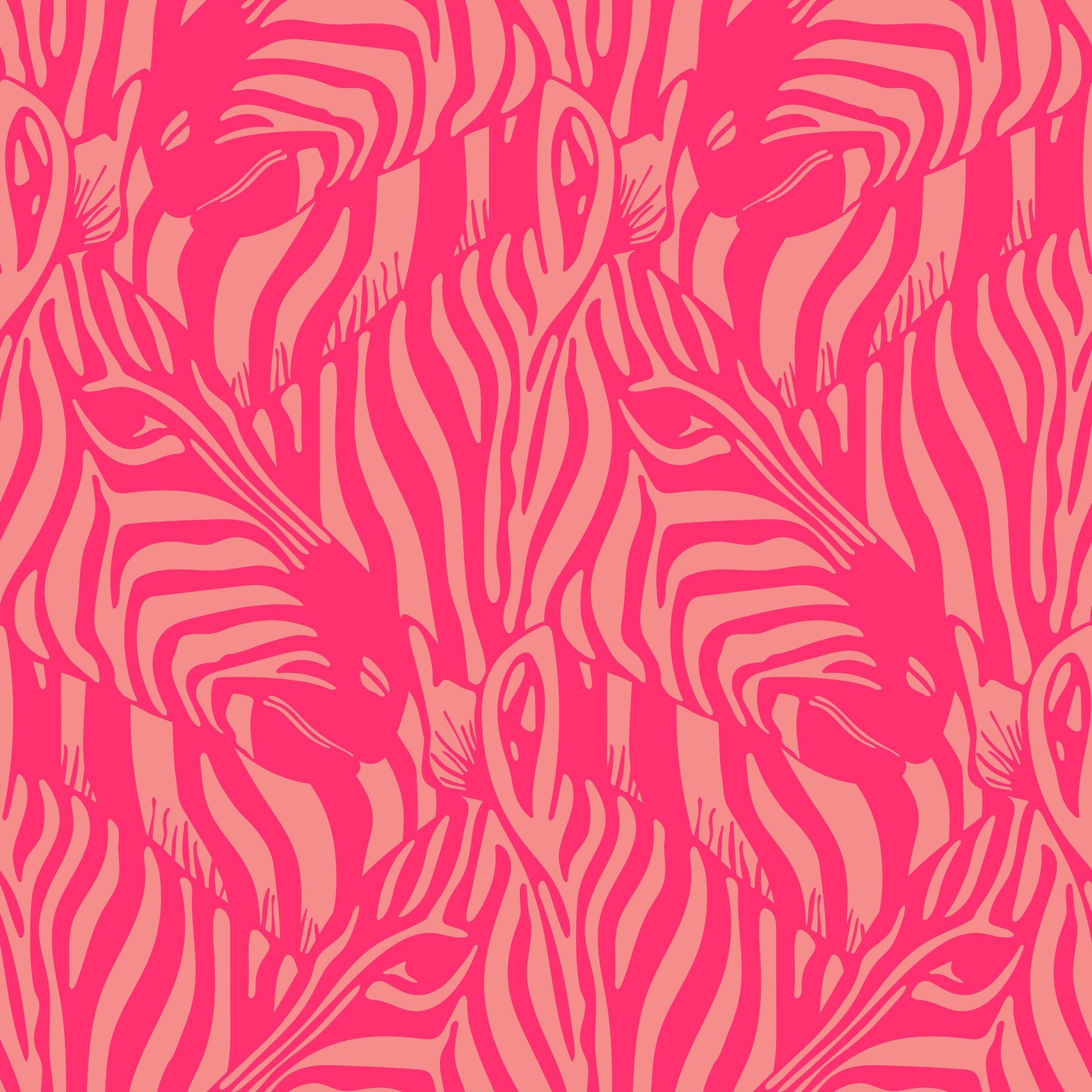 Zebra Herde wilde Tierstreifen hell Pink Rouge Peach Wallpaper⁠