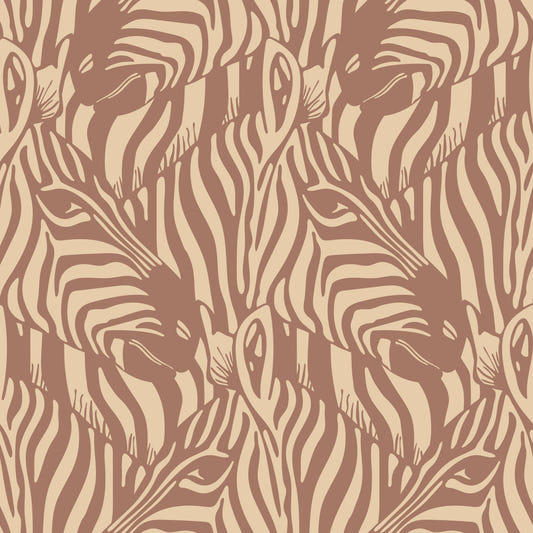 Zebra Herd Wild Animal Stripes Mocha Mousse Maro maro Imagini de fundal
