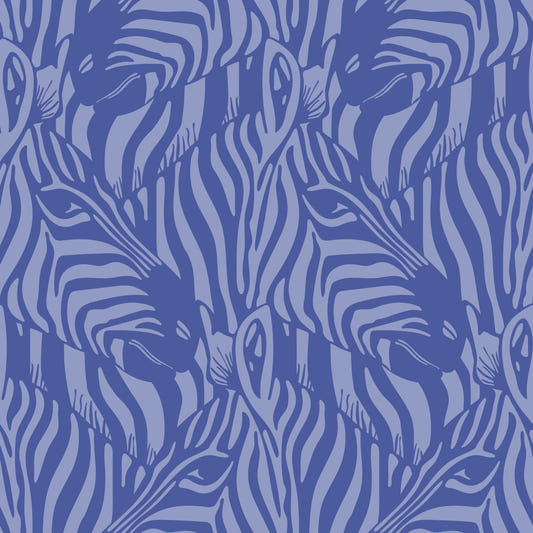 Zebra flokk ville dyrestriper monokromatisk periwinkle lilla lavendel tapet⁠