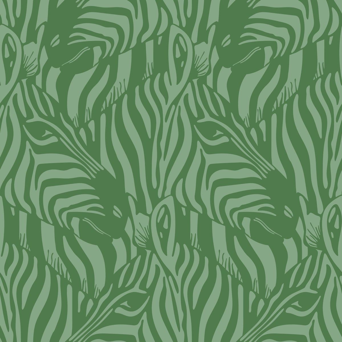 Zebra Herde wilde Tier Streifen Salbei grün pastellgrün Tapete⁠ in your room