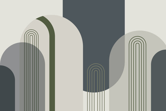 Gentle Mid Century Arches Wall Mural