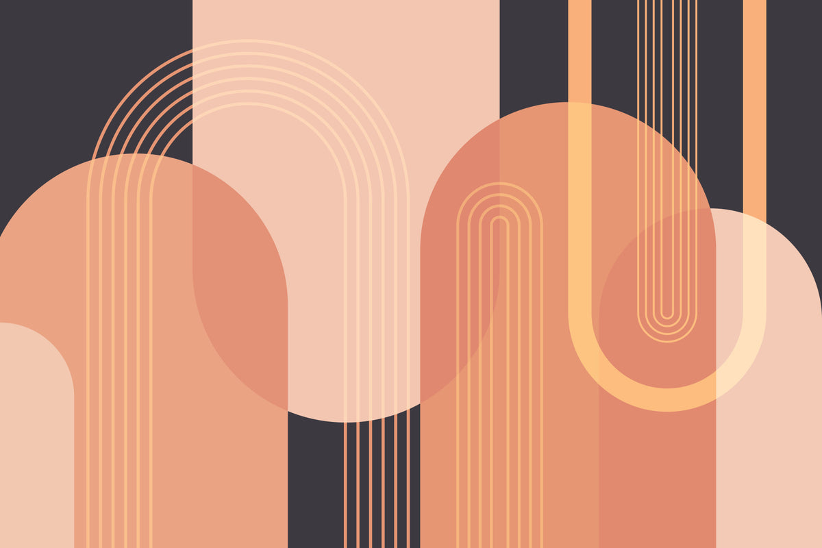Retro Modern Arches Wall Mural in your room — zoomed