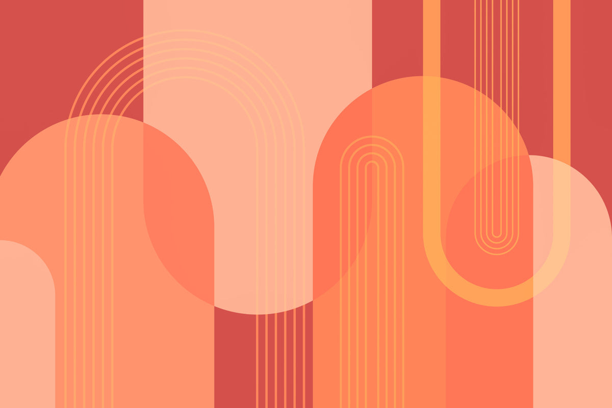 Retro Terracotta Arcs Wall Mural