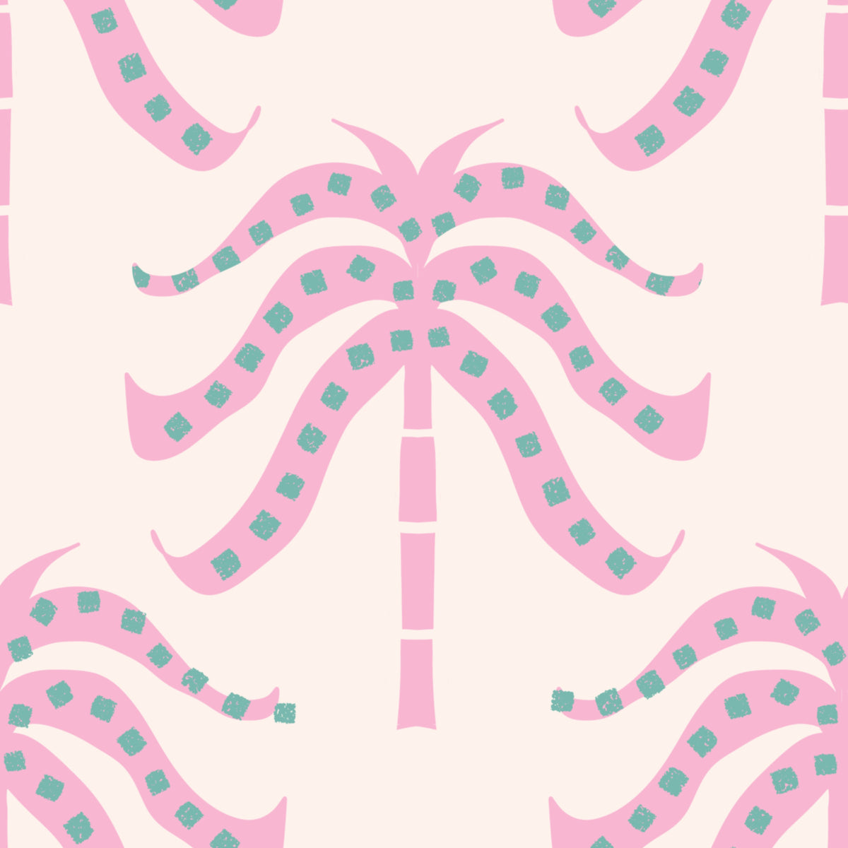 Palme rose papier peint rose doux⁠ in your room — zoomed