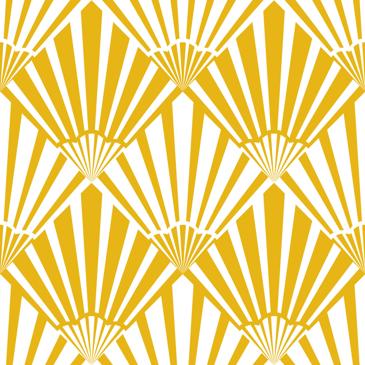 Sunrise Art déco vintage abstrait géométrique jaune or blanc wallpaper⁠ in your room — zoomed