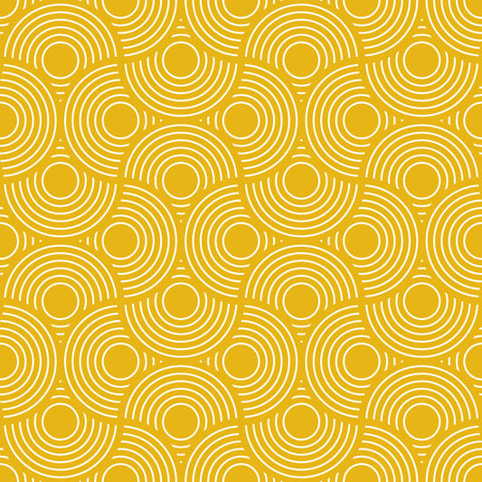 Scallop Art déco vintage abstrait géométrique jaune or avec papier peint blanc⁠