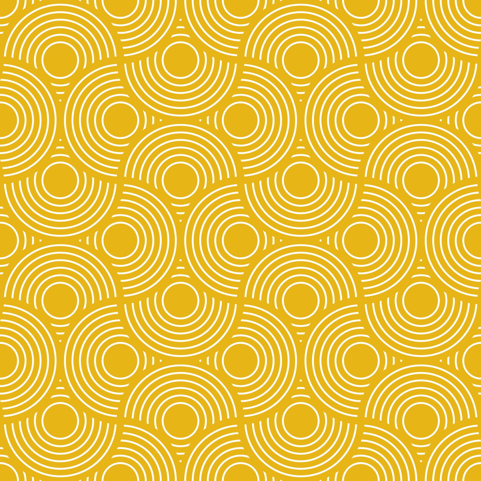 Scallop Art Deco Vintage Abstract Geometric Yellow Gold with White Wallpaper⁠