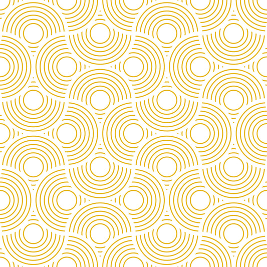 Jakobsmuschel -Art -Deco Vintage abstrakte geometrische Weiß mit Gelbgold Tapete⁠