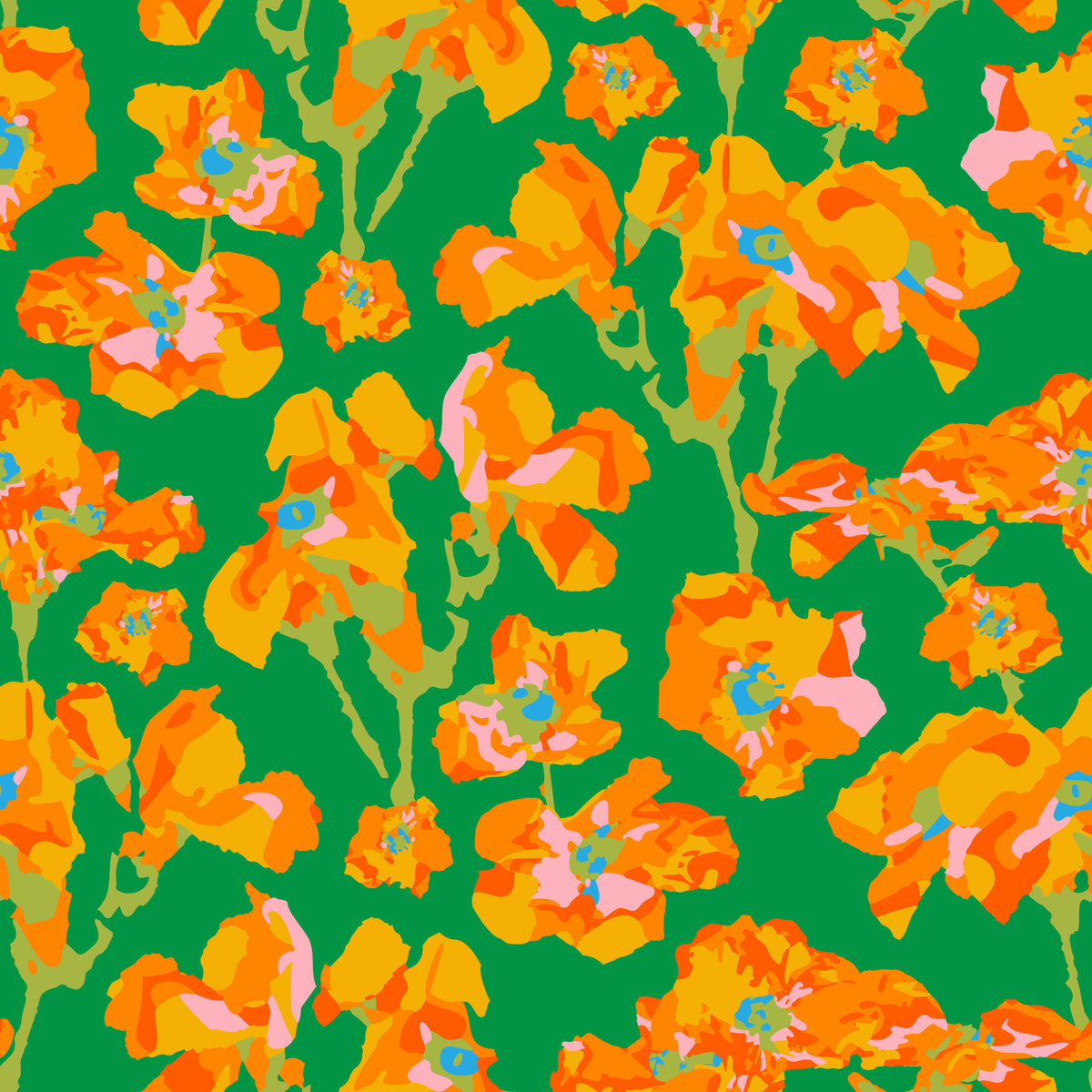 Roses sauvages abstraits floral été brillant roser jardin jaune orange blush kelly fond d'écran vert⁠ in your room