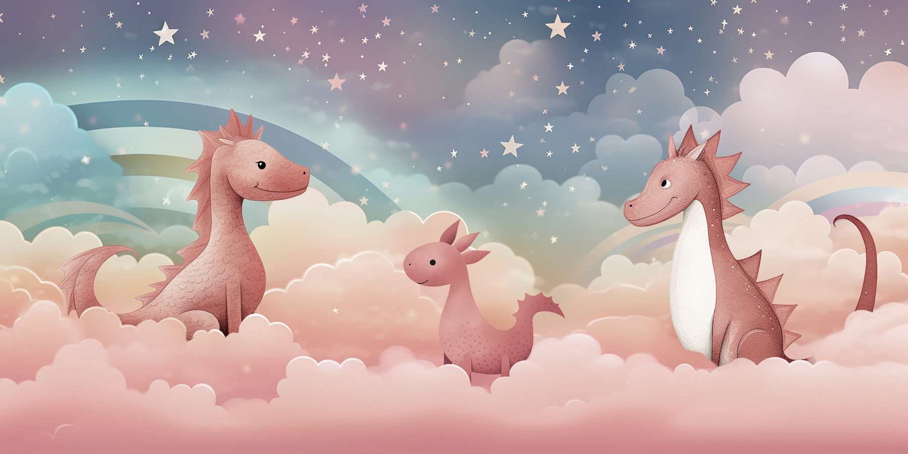 Dreamy Dragon Cloudscape Wall Mural