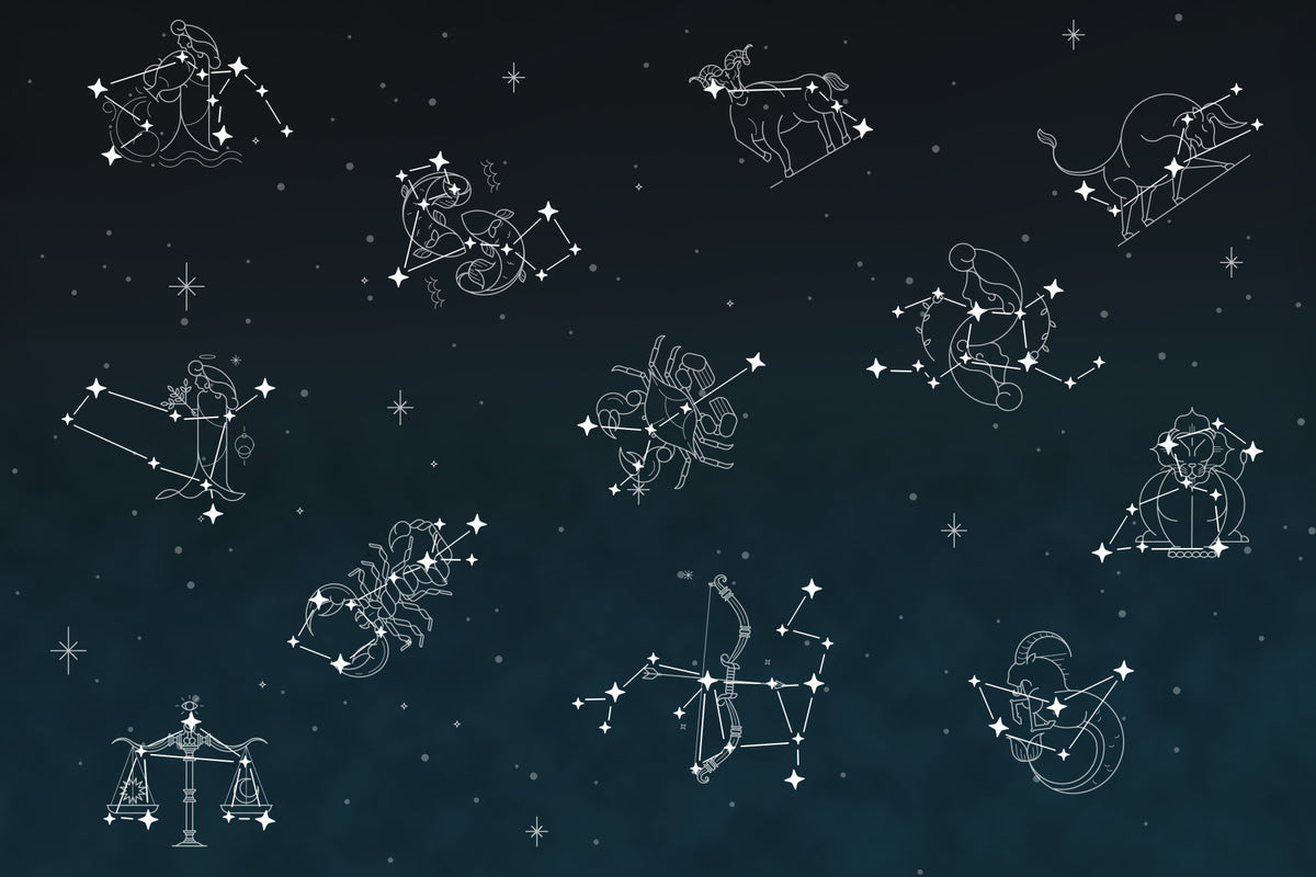 Zodiac Dreams Wall Mural in your room — zoomed