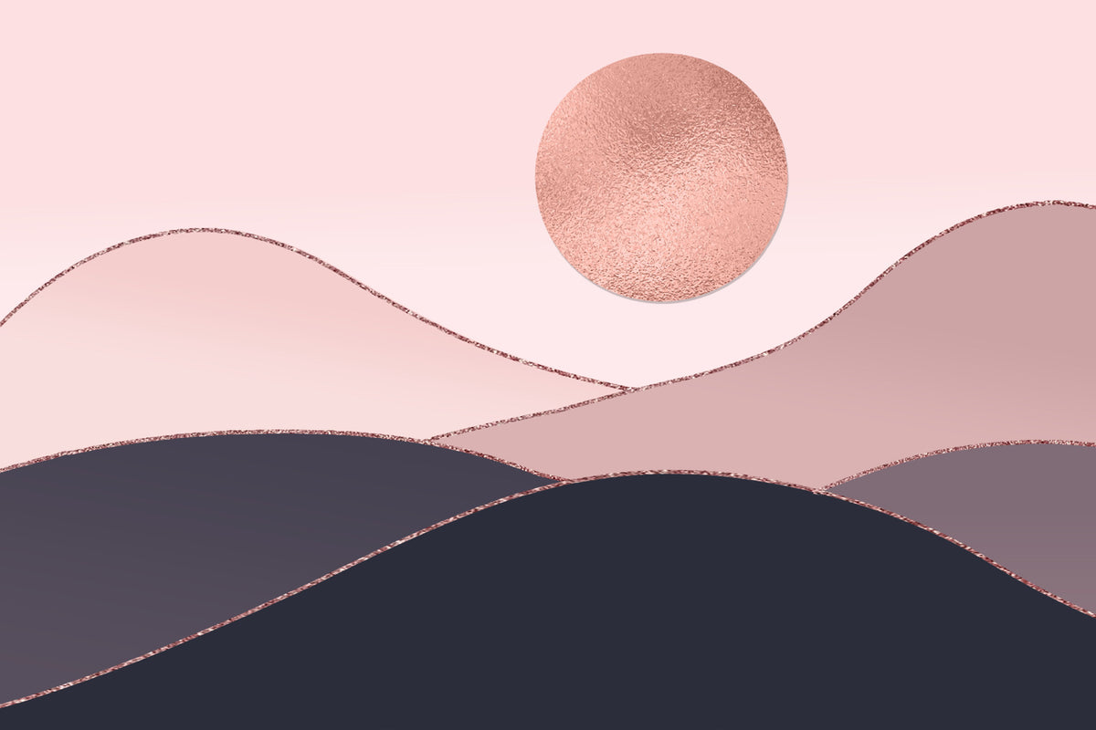 Rose Gold Horizon Wall Mural in your room — zoomed