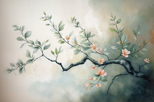 Serene Bloom Branch Wall Mural