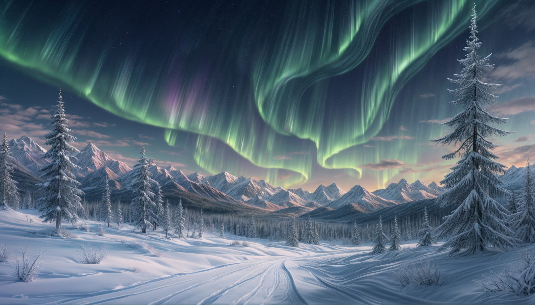 Aurora's Winter Dance Wall Mural