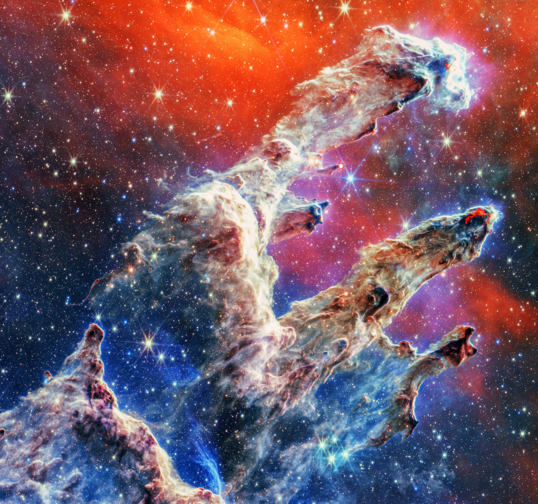 Cosmic Pillars Wall Mural in your room — zoomed