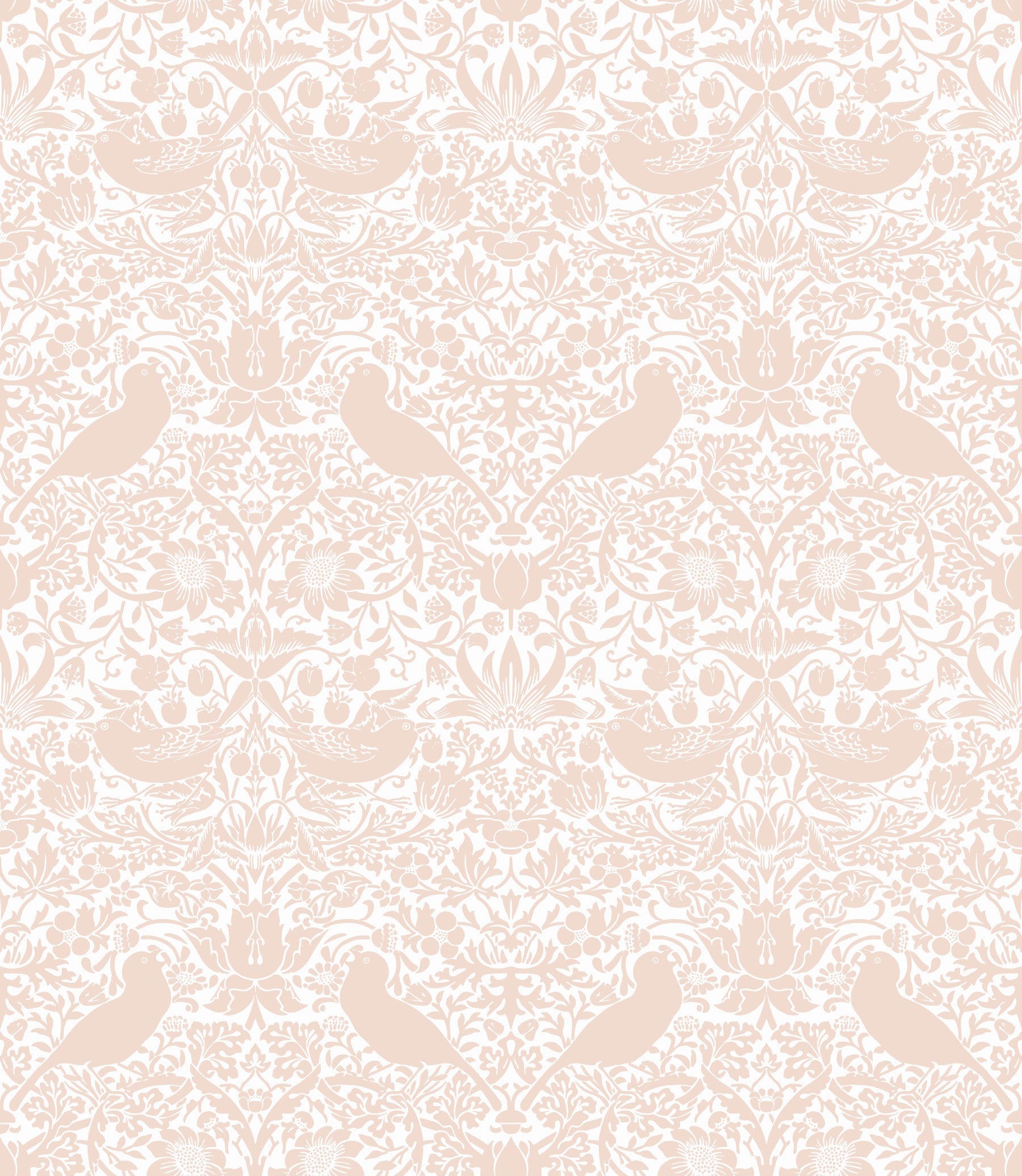 William Morris - Papier peint Le Voleur de Fraises Rose Blanc in your room — zoomed