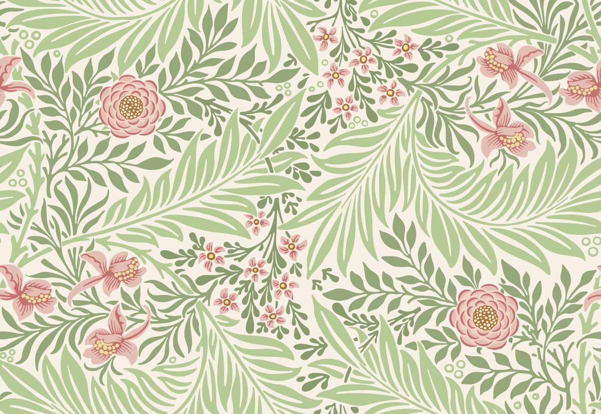 Papier peint William Morris Larkspur vert