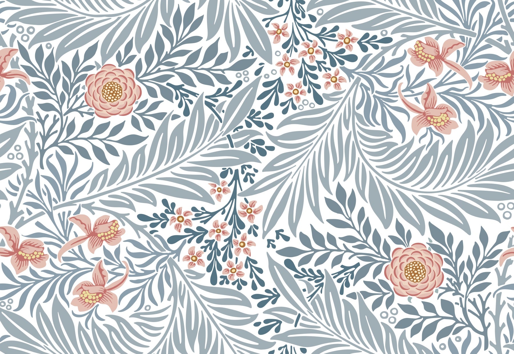 Papier peint William Morris Larkspur bleu in your room — zoomed