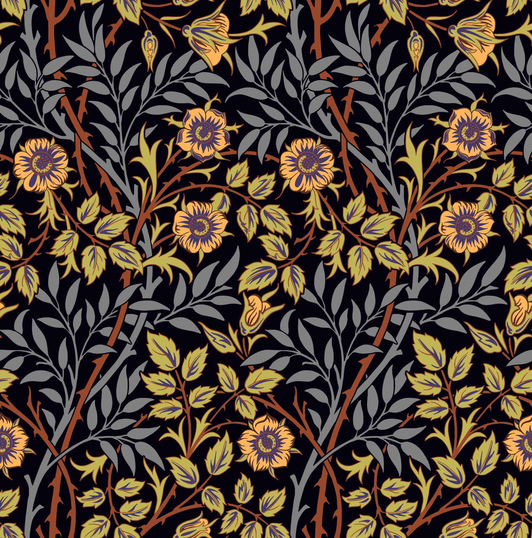 William Morris Sweet Briar  Wallpaper⁠ in your room — zoomed