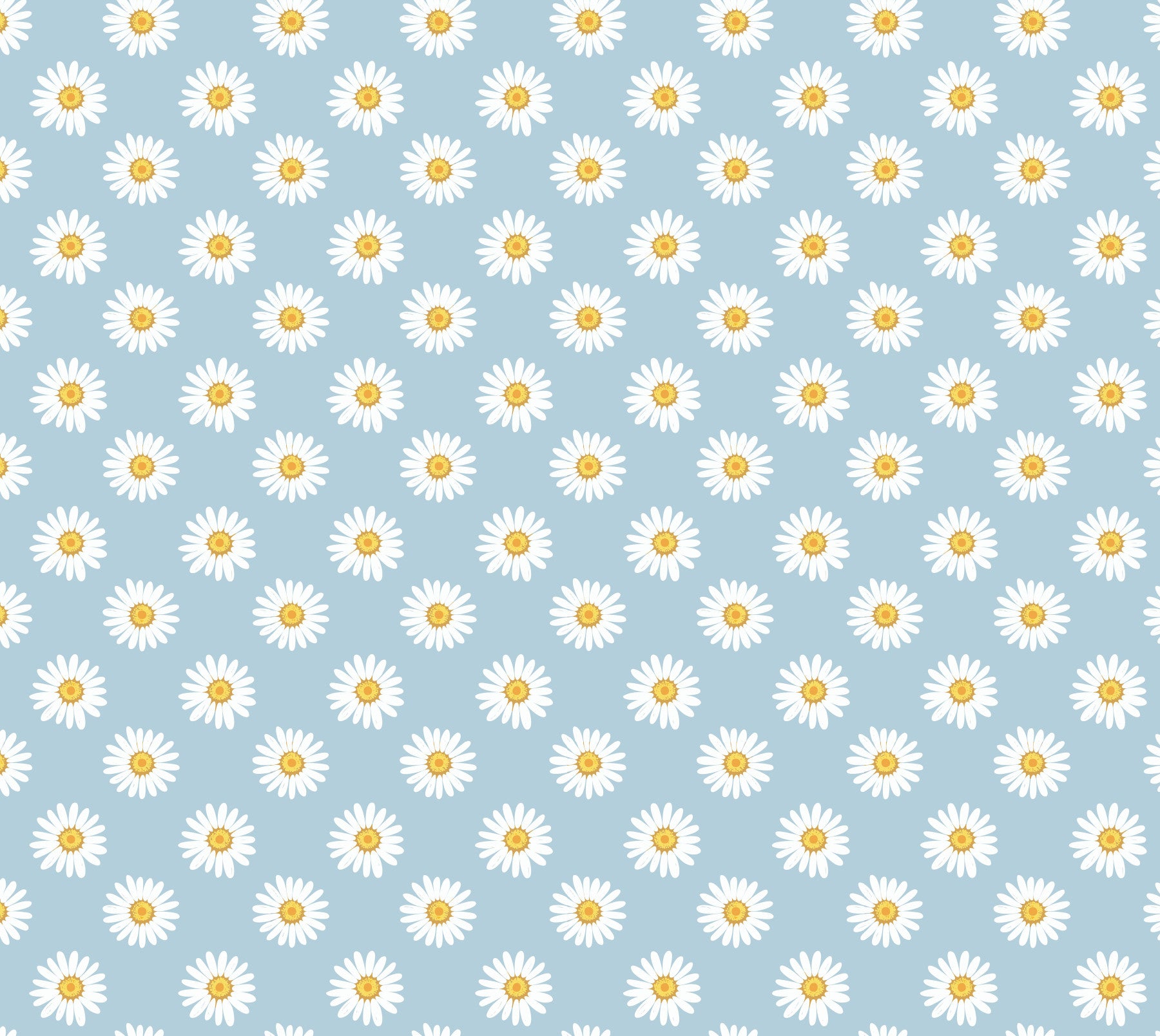 Daisies on Blue Wallpaper⁠ in your room — zoomed
