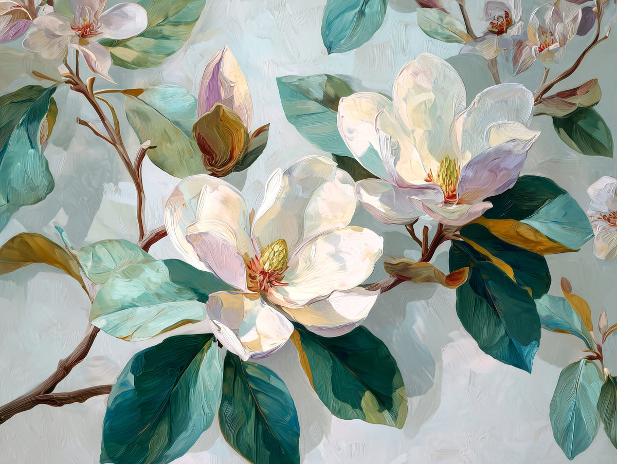 Magnolia Bloom Wall Mural in your room