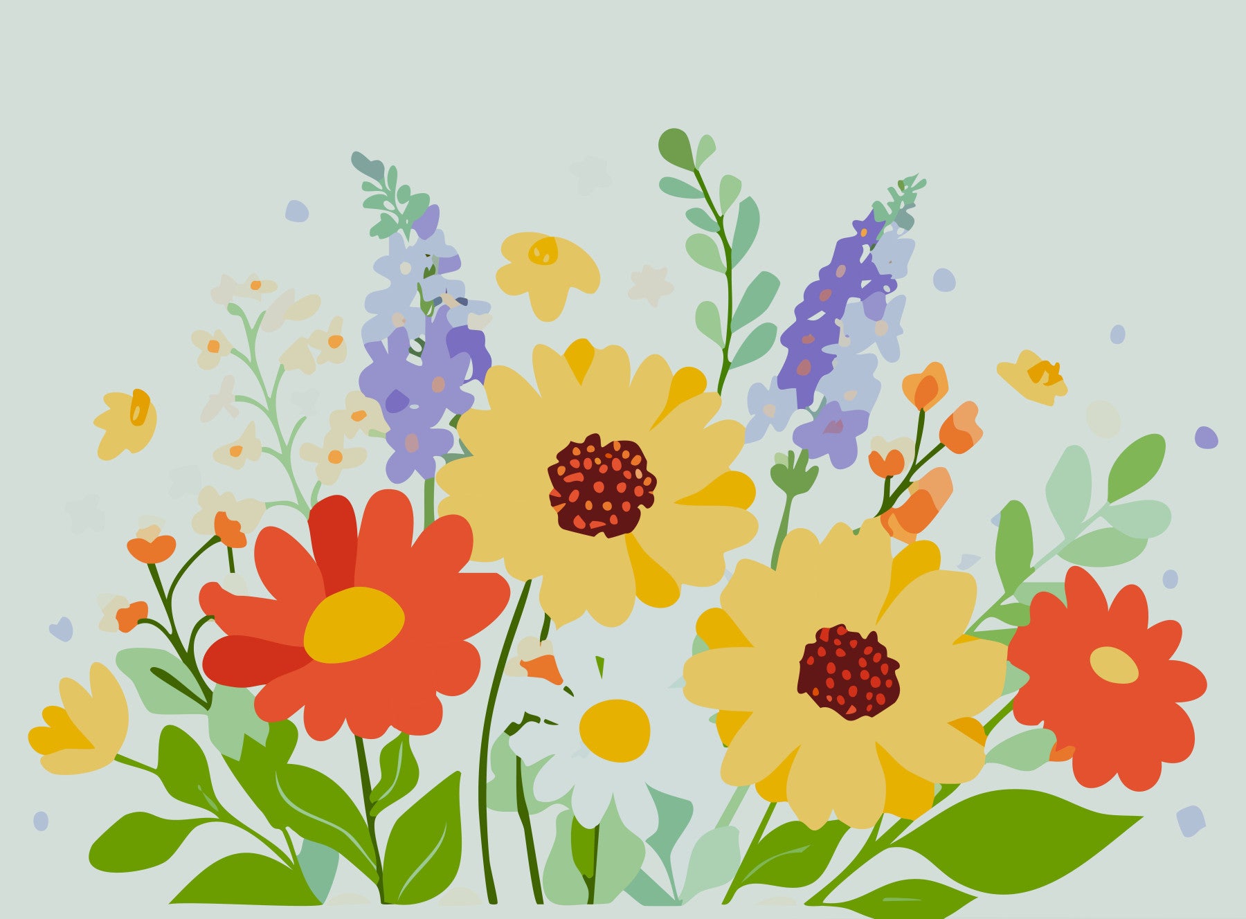 Papier peint panoramique Jardin Sauvage in your room — zoomed