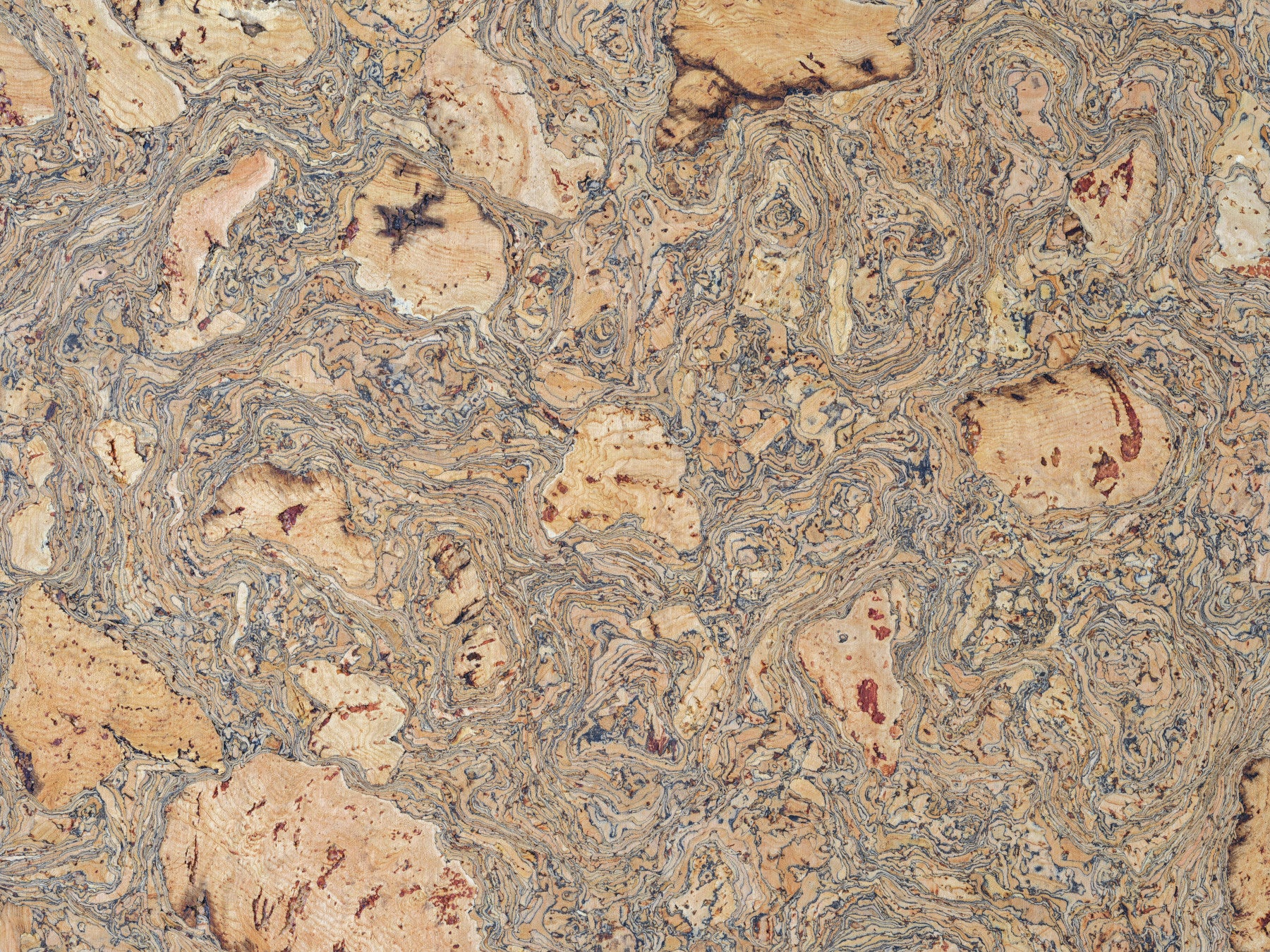 Swirled Natural Cork Texture Wall Mural