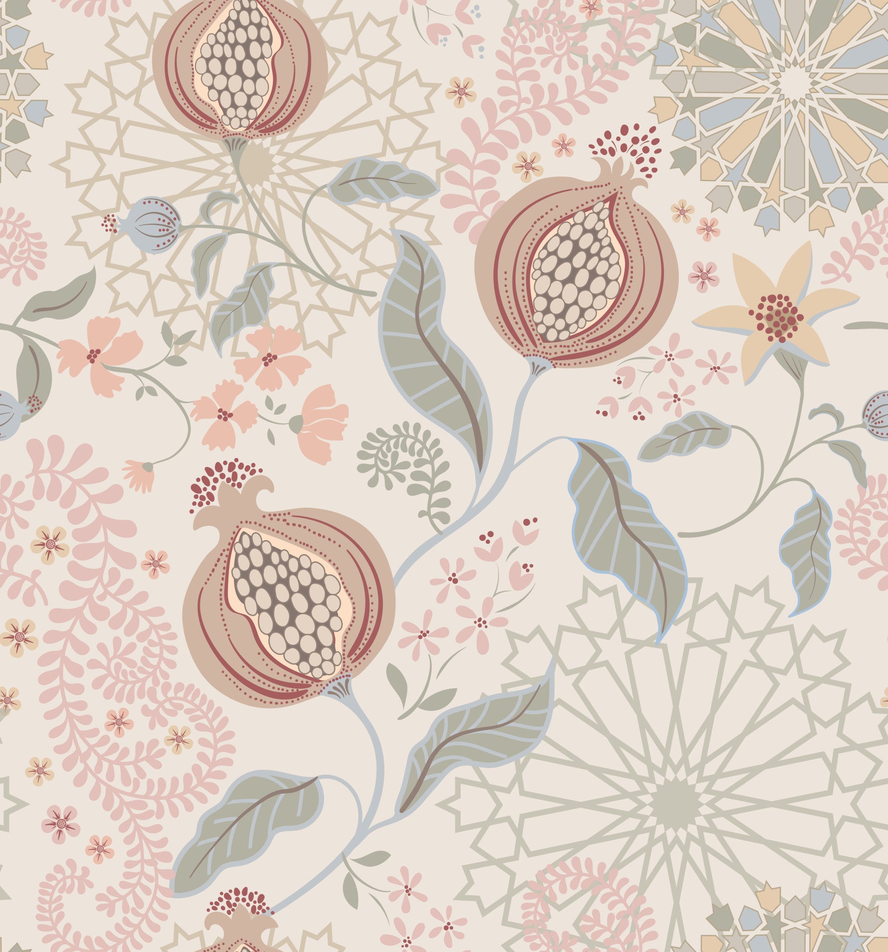 Soft Tones Pomegranate Wallpaper⁠