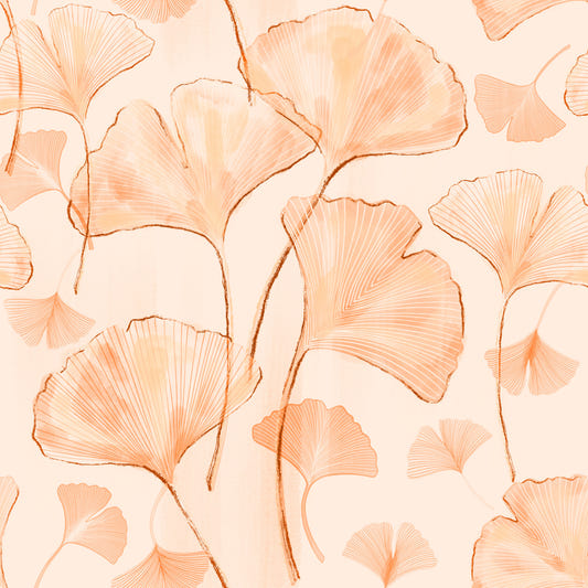 Serene Ginkgo in Peach Hues Wallpaper⁠
