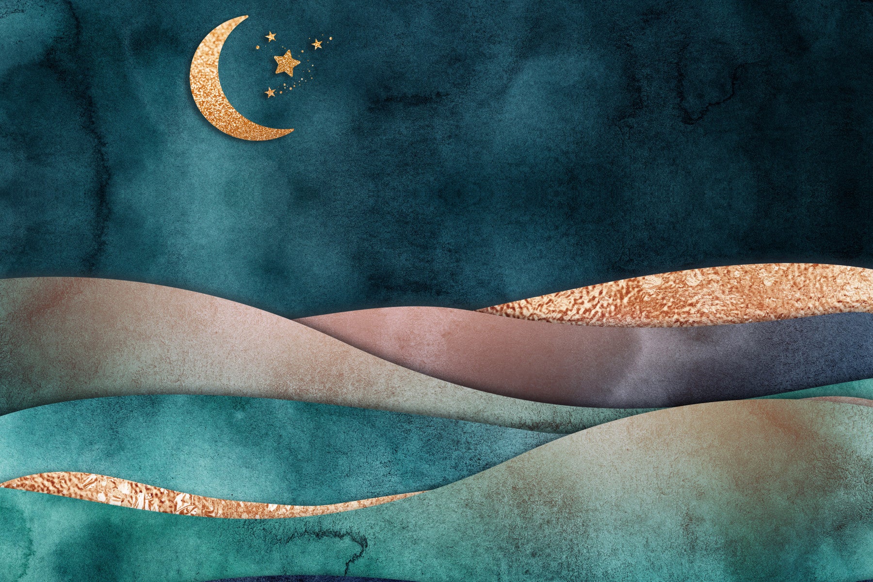 Golden Moon Hues Wall Mural