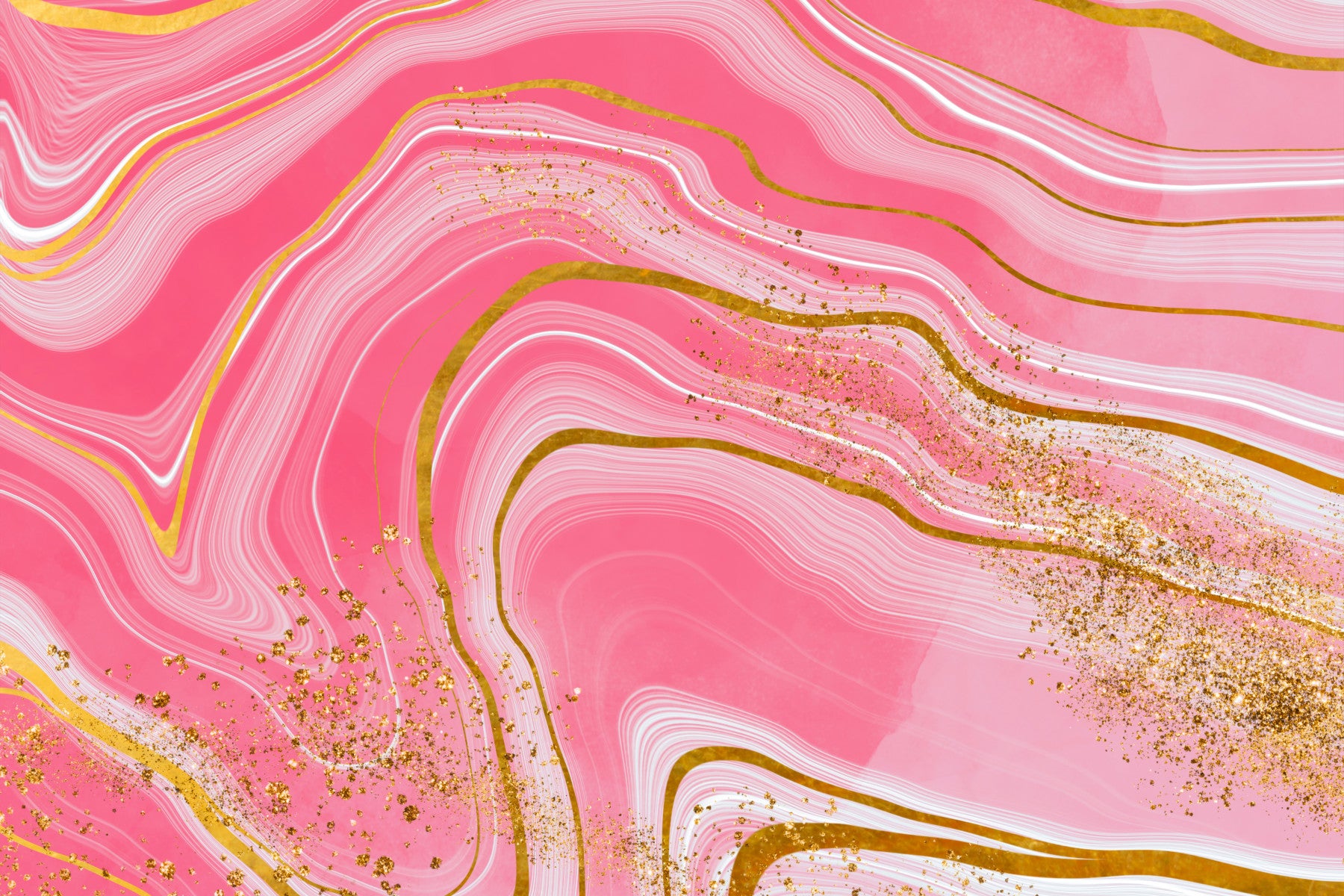 Marble Magic Pink & Gold Wall Mural in your room — zoomed