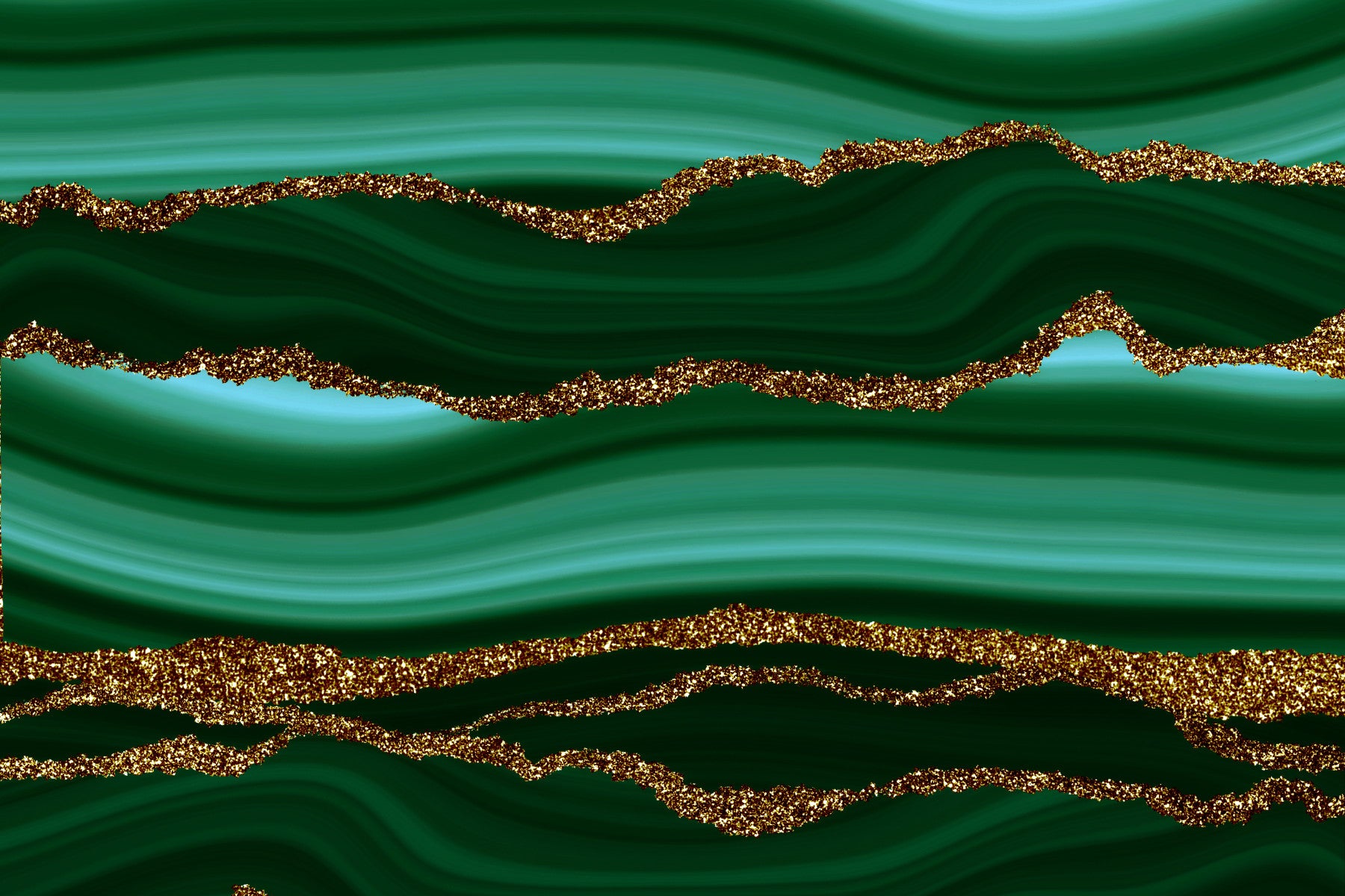 Gilded Malachite Wall Mural in your room — zoomed