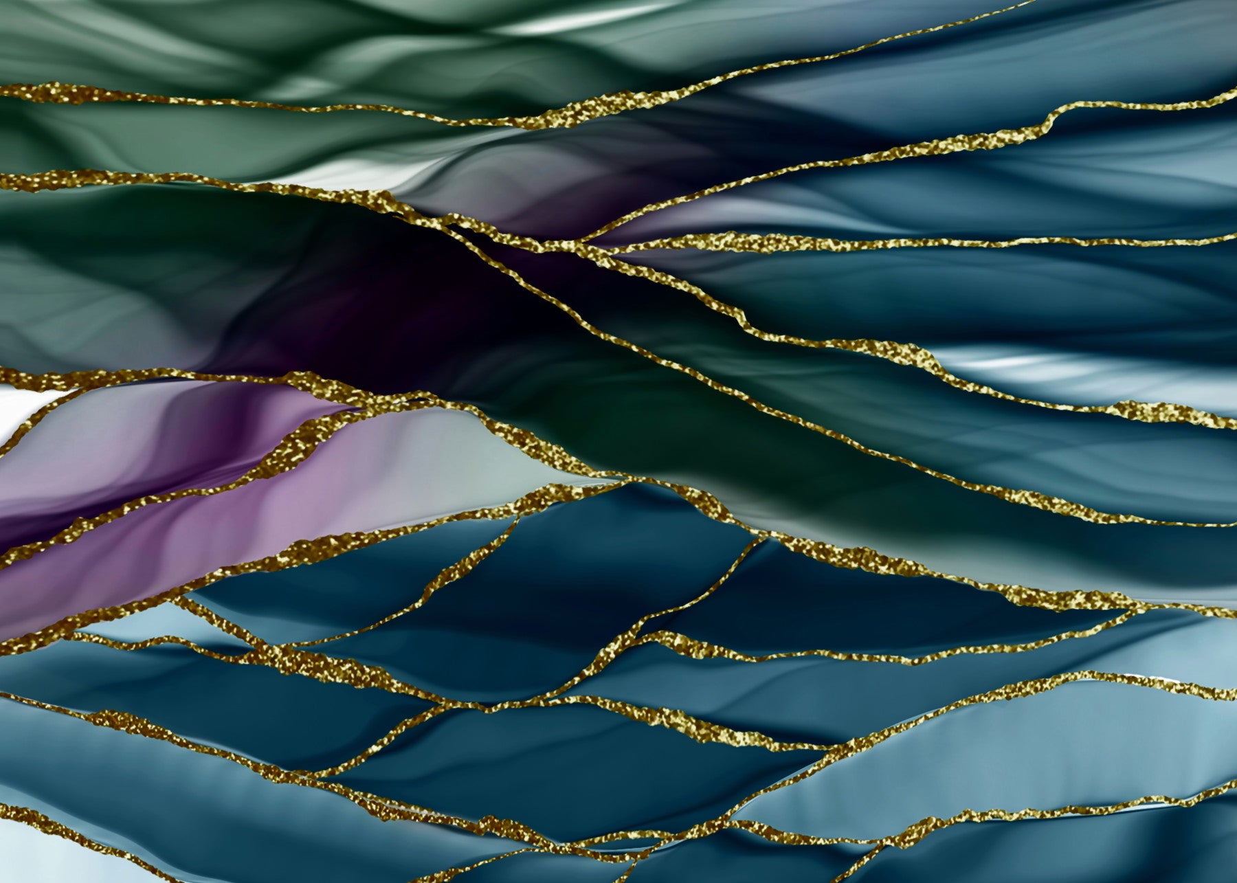 Gilded River Abstract Wall Mural