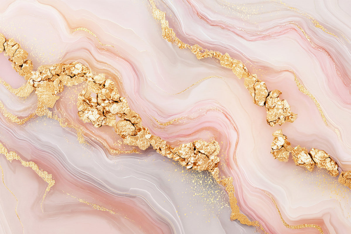 Luxe Girly Glamour Marbling Wall Mural in your room — zoomed