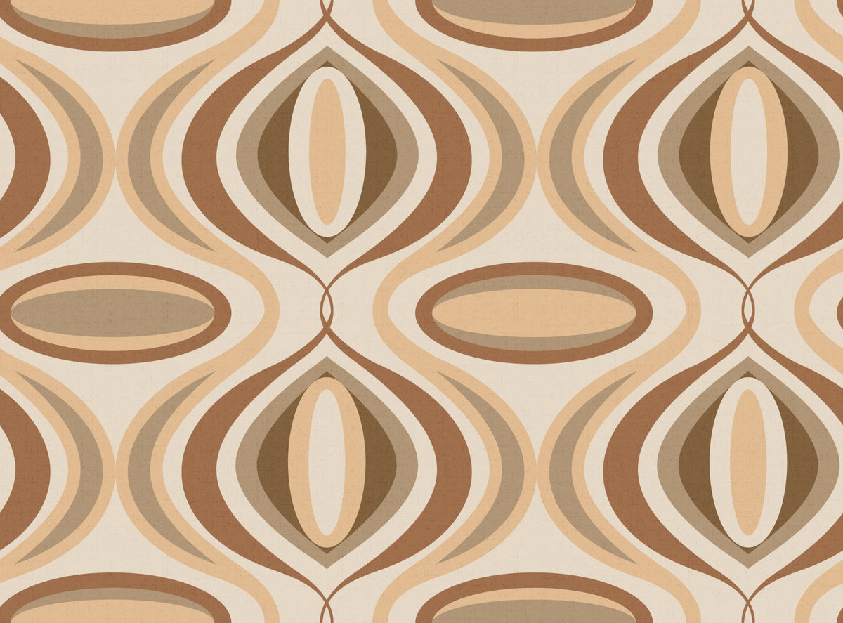 70s Wiggly Earth Tones Wallpaper⁠