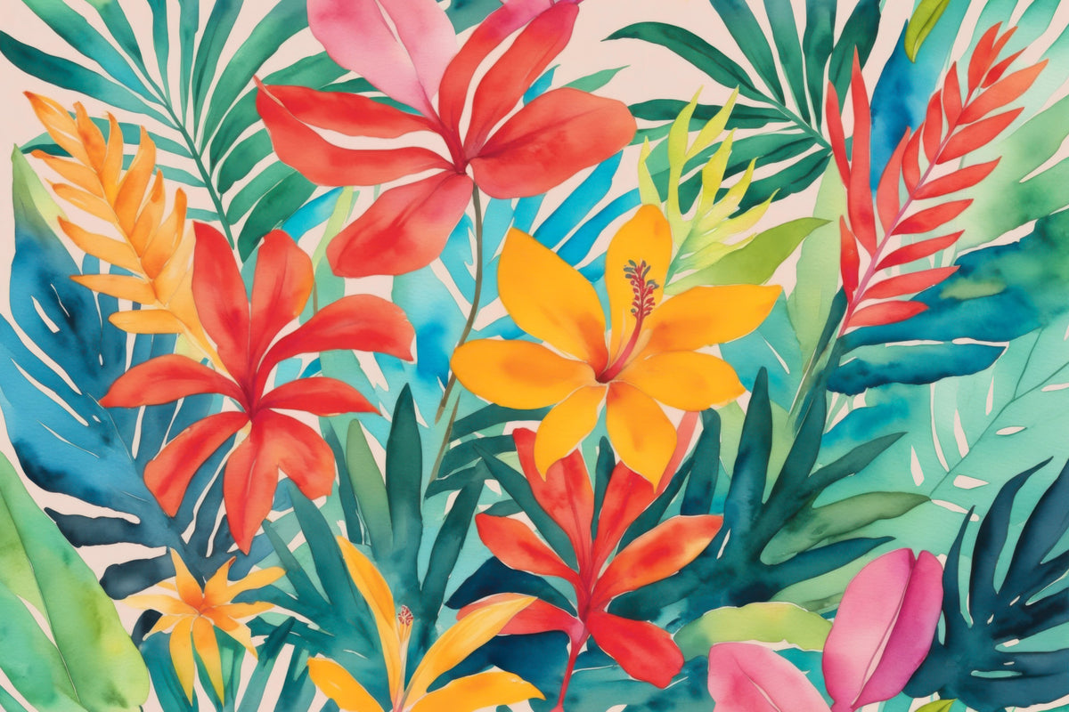 Colorful Tropical Escape  Wall Mural in your room — zoomed