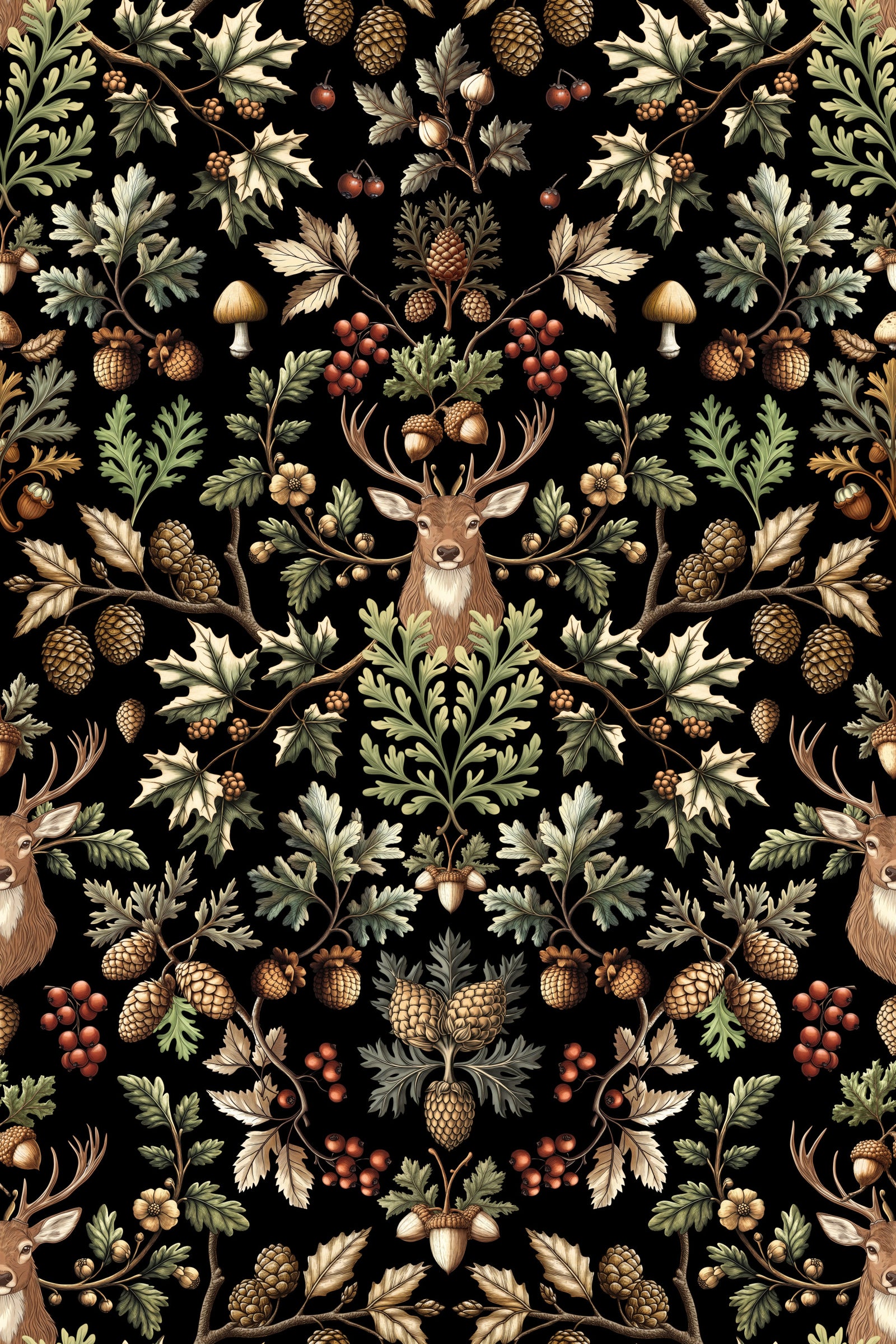 Papier peint vintage forêt noire William Morris in your room