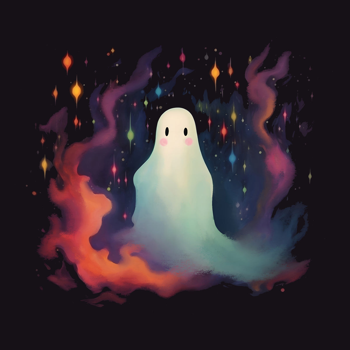 Summer Night Ghost Wall Mural in your room — zoomed
