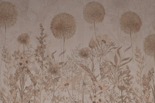 Neutral Bloom Garden Wall Mural