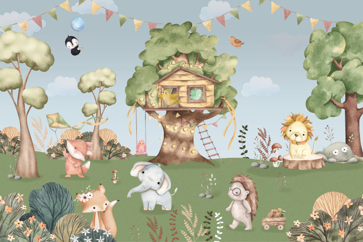 Treehouse Tales Wall Mural in your room — zoomed