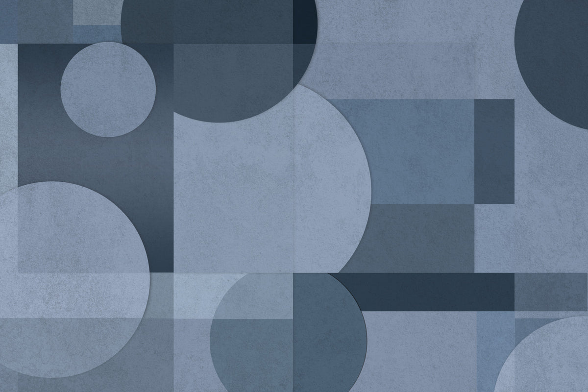 Abstract Blue Geometry Wall Mural in your room — zoomed