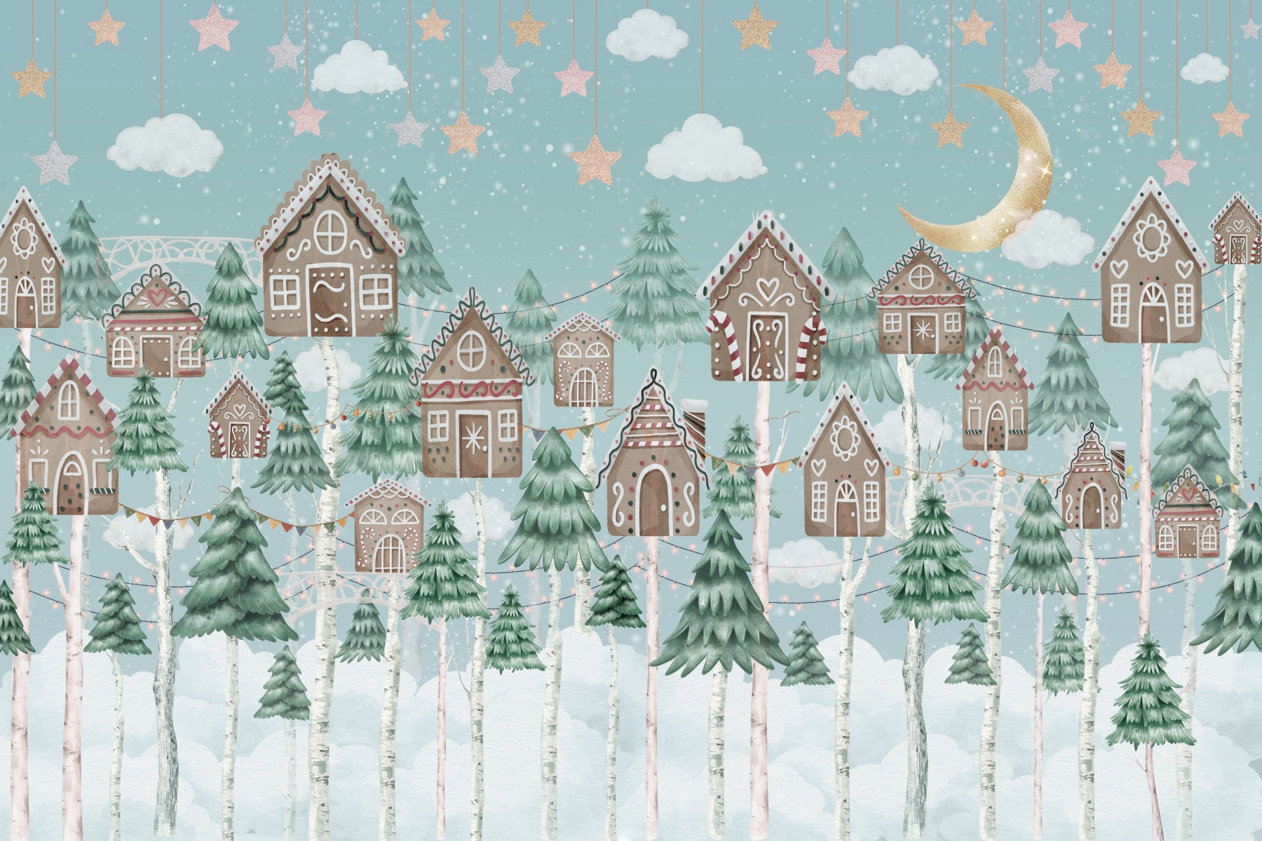 Gingerbread Forest Wall Mural