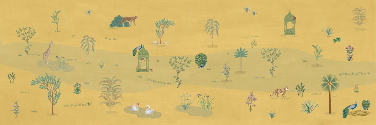 Papier peint panoramique Savane dorée in your room — zoomed
