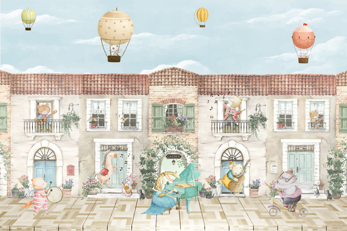 Papier peint panoramique Animal Bandstand in your room — zoomed