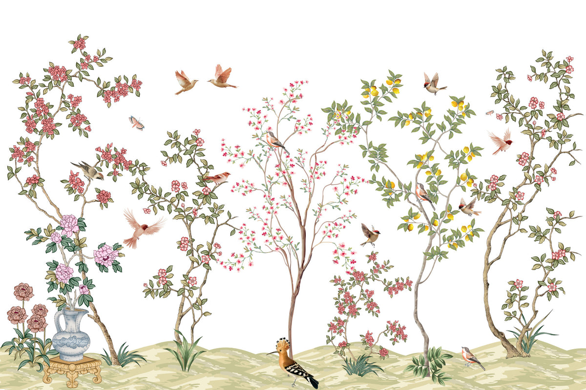 Floral Flight Wall Mural in your room
