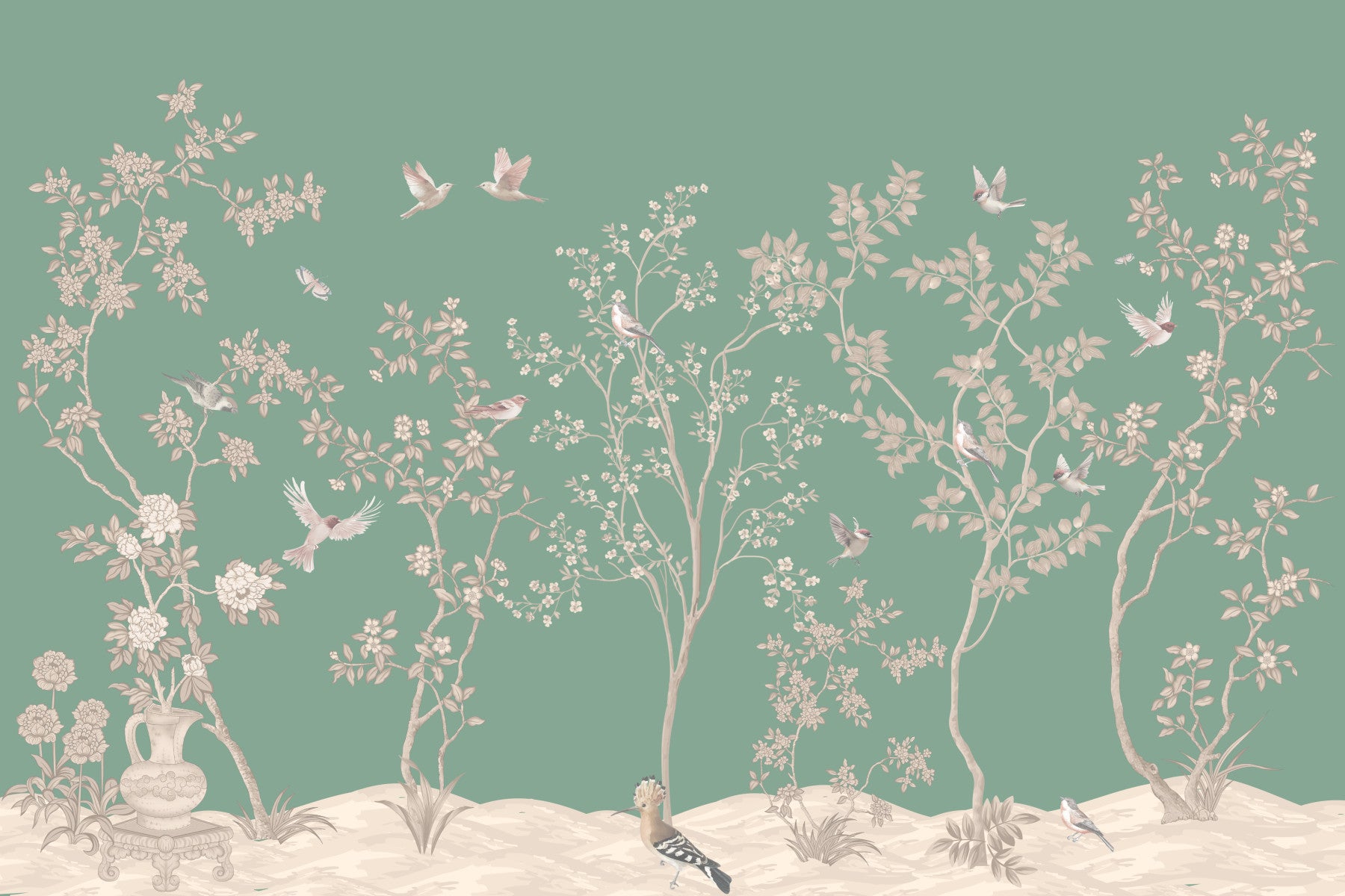 Avian Bloom Wall Mural