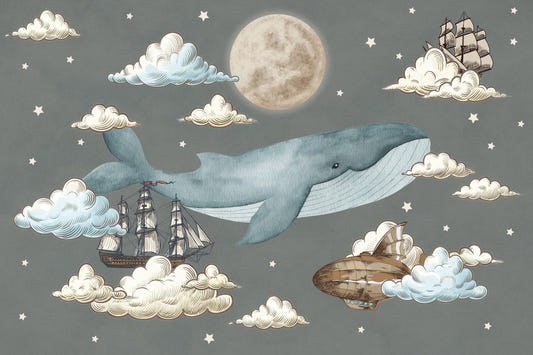 Whimsical Skybound Wall Mural