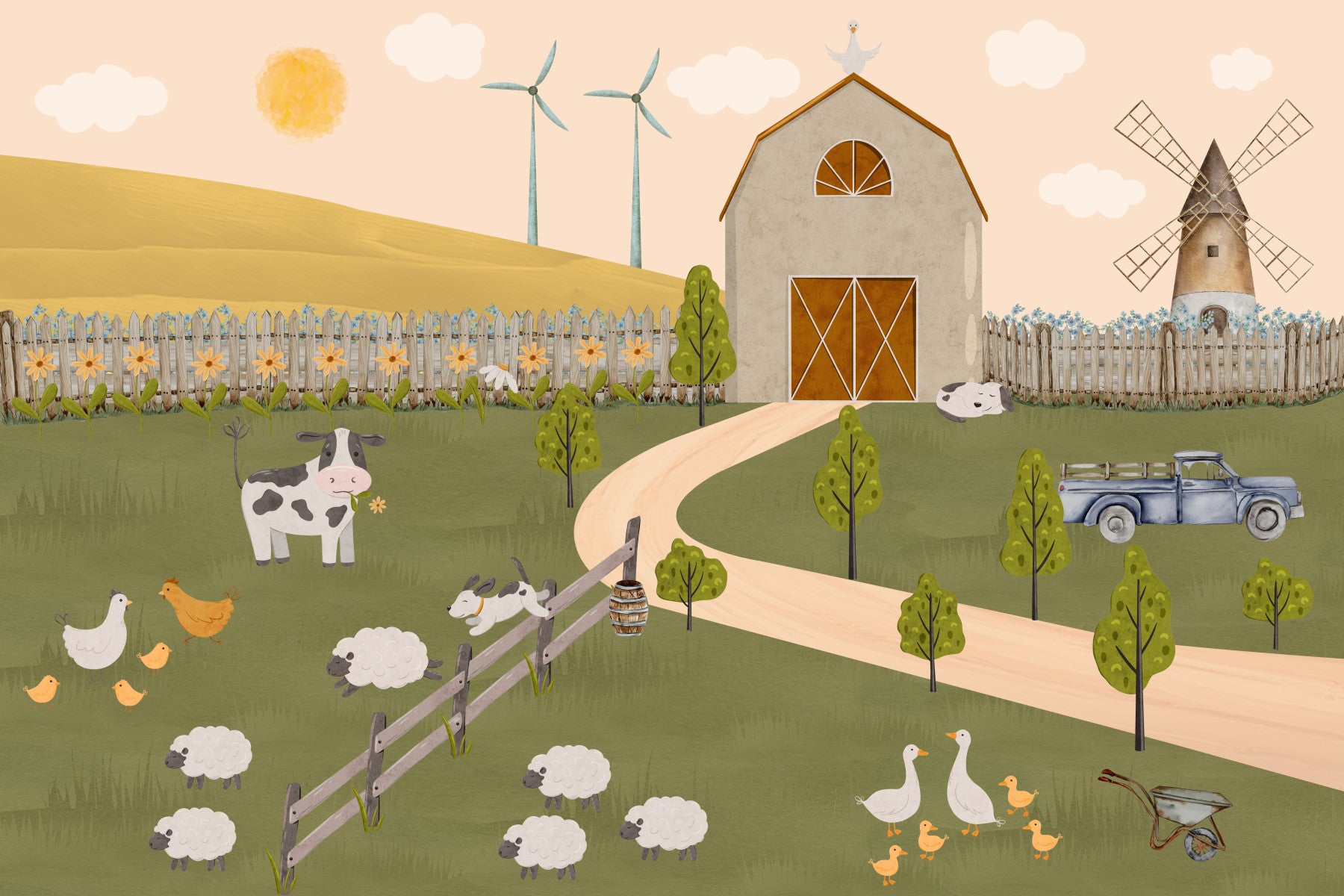 Barnyard Bliss Wall Mural